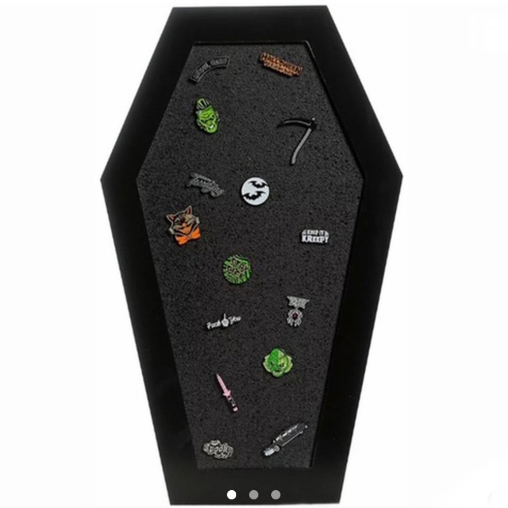 Sourpuss Coffin Cork Board Black Home Wall Decor Halloween Goth Horror Spooky